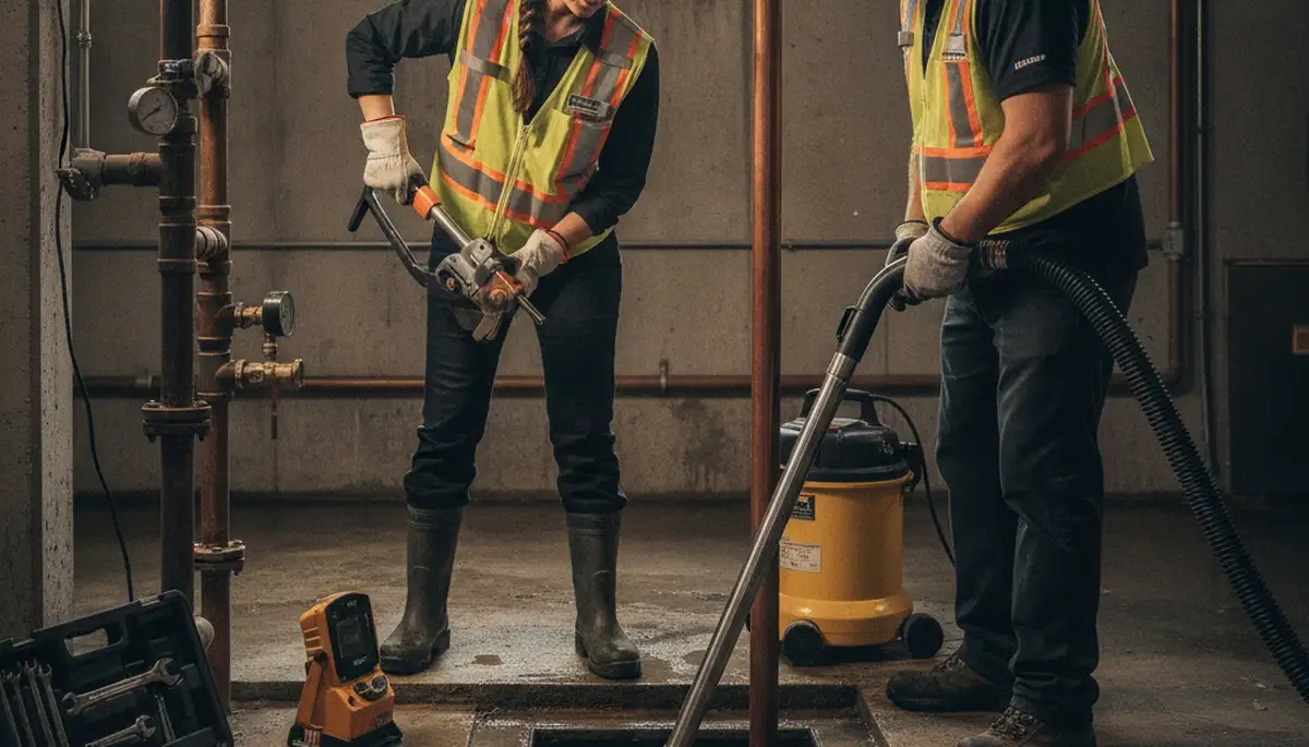 Emergency plumber repairing pipe in Providence, RI for same-day plumbing service