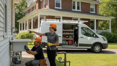 Providence RI plumber repairing a sink for a plumbing repair service