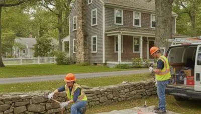Providence, RI plumber servicing a residential pipe repair on a plumbing repair job