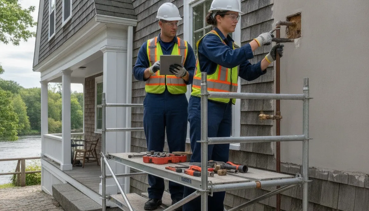 Providence, RI plumber repairing a sink leak for plumbing repair service