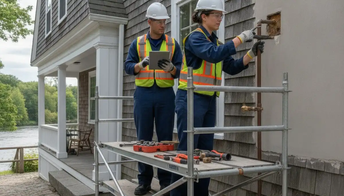 Providence, RI plumber repairing a sink leak for plumbing repair service