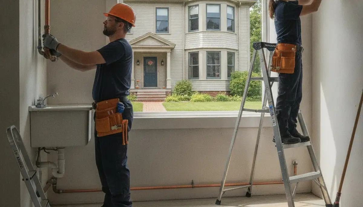 Providence, RI plumbing repair technician servicing residential pipes and fixtures