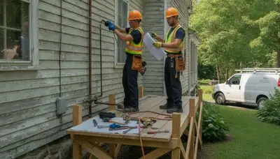 Providence, RI plumber repairing a leaky pipe for a local plumbing service