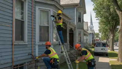 Providence RI plumber repairing a leak for a plumbing repair service crew