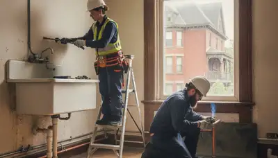 Providence, RI plumber repairing a leak for a plumbing service call