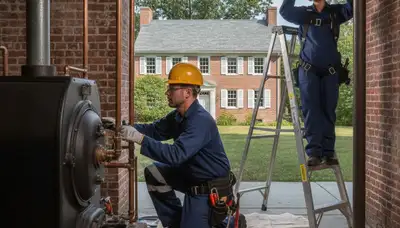 Providence, RI plumber repairing a residential pipe leak for local plumbing service