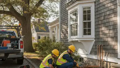 Providence, RI plumber repairing a leaking pipe for residential plumbing service