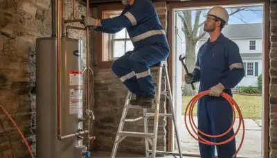 Providence, RI plumber repairing a residential pipe leak for plumbing service call
