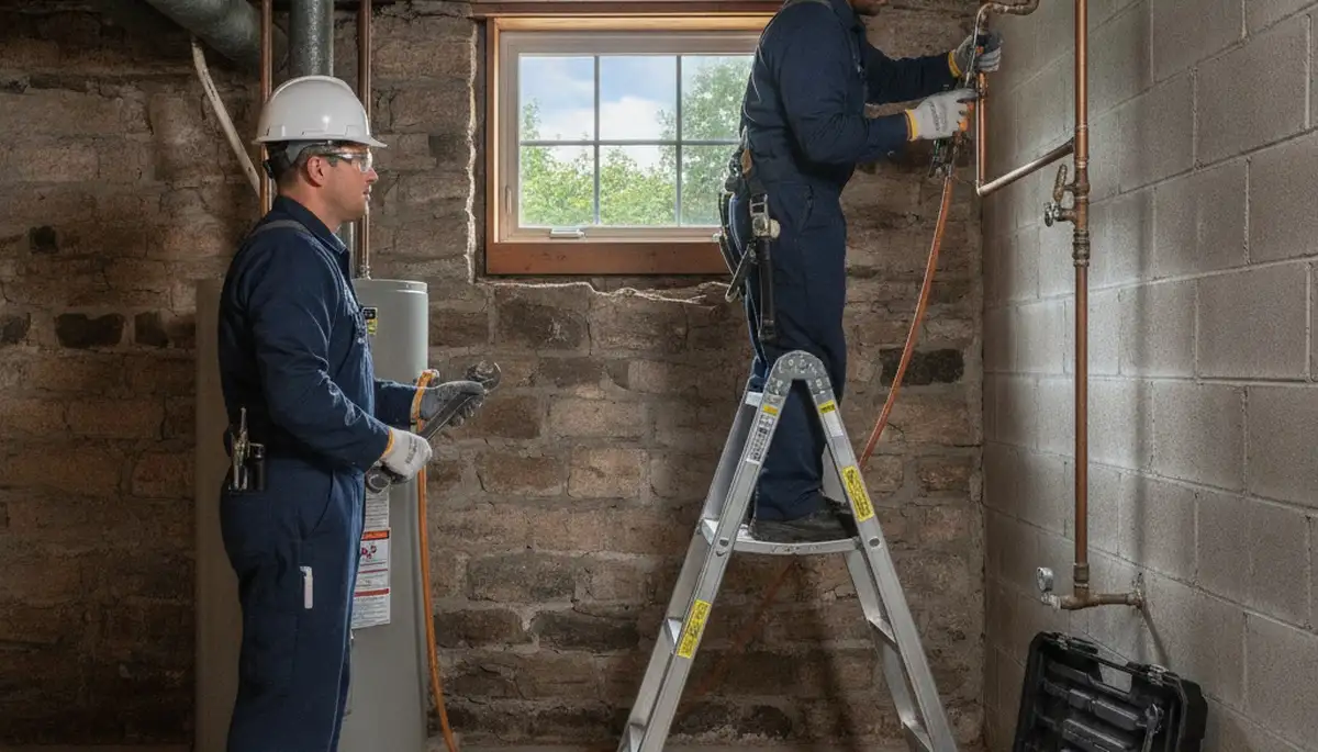 Providence, RI plumber repairing a residential leak for professional plumbing service
