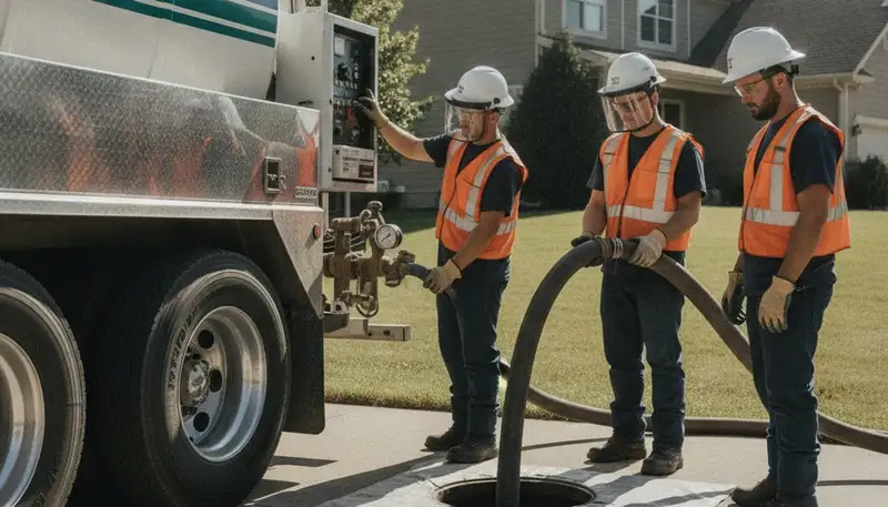 Providence, RI plumber providing septic pumping service for a residential home