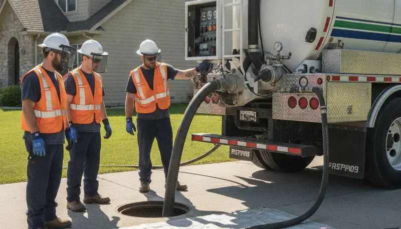 Providence, RI plumbers pumping septic tank for home plumbing maintenance