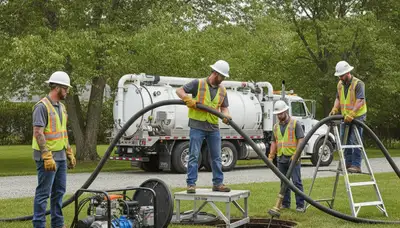 Providence, RI plumber cleaning a septic tank for reliable home service